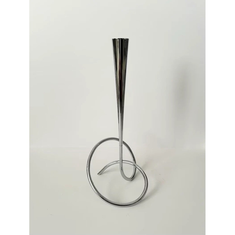 Black+Blum Loop Bud Vase Chrome Plated Steel Minimalist Modern Decor